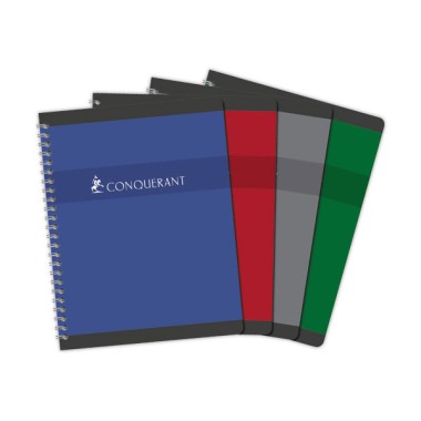 Cahier spirale Conquérant 70g, 17X22, Seyes, 180 pages  - Fiducial
