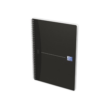 Cahier spirale Oxford Essentials A4, 5x5, 180 pages noir  - Fiducial