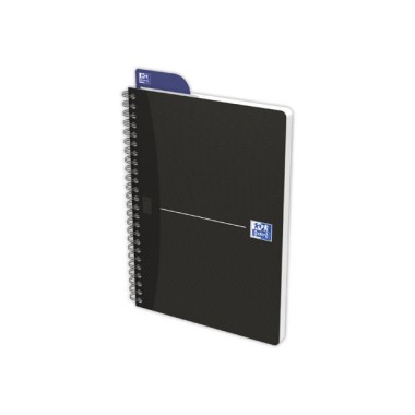 Cahier spirale Oxford Essentials, A5, 5x5 180 pages noir  - Fiducial