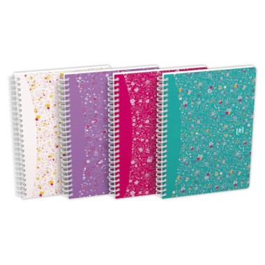 Cahier spirale Oxford Flowers A5 14,8 x 21 cm 120 pages  - Fiducial