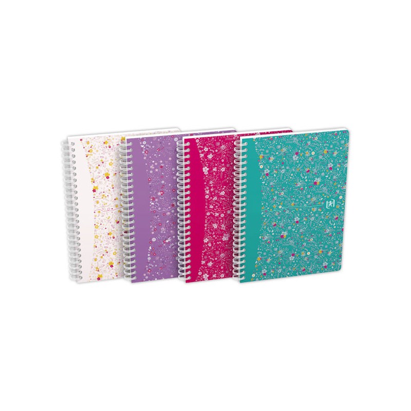 Cahier spirale Oxford Flowers A5 14,8 x 21 cm 120 pages  - Fiducial
