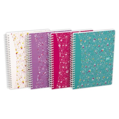 Cahier spirale Oxford Flowers A5 14,8 x 21 cm 120 pages  - Fiducial