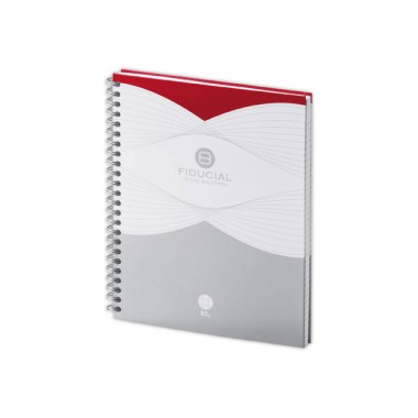Cahier spirale FIDUCIAL 80g, A5+, Couv.carte rigide, ligné, 160 pages  - Fiducial