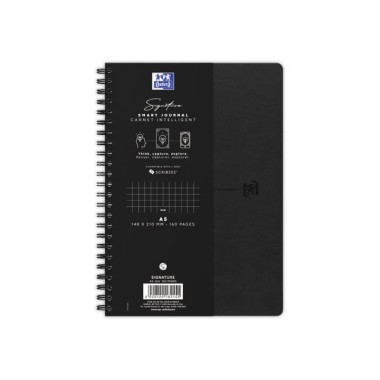 Cahier Signature broché A5 160 pages 5x5. Noir  - Fiducial