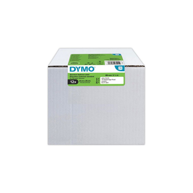 Rouleaux de 130 étiquettes blanches 28x89mm pour DYMO Label Writer  x12 - Fiducial