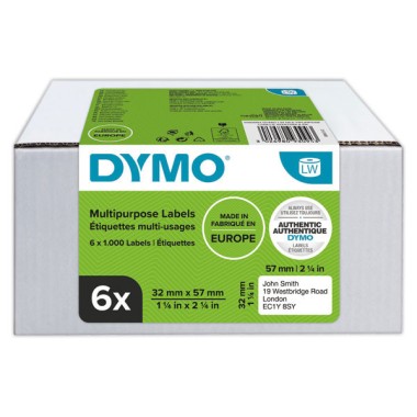 Rouleaux de 1000 étiquettes multi-usages 57X32mm pour DYMO Label Write  x6 - Fiducial