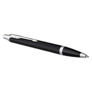 Stylo bille Parker IM noir mat avec finitions chrome  - Fiducial