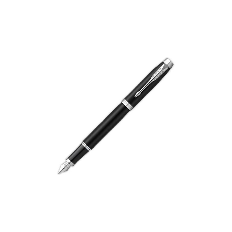 Stylo plume Parker IM noir mat avec finitions chrome, plume moyenne  - Fiducial