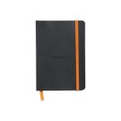 Carnet broché Rhodiarama A6 140 pages,ligné, couverture souple noire  - Fiducial