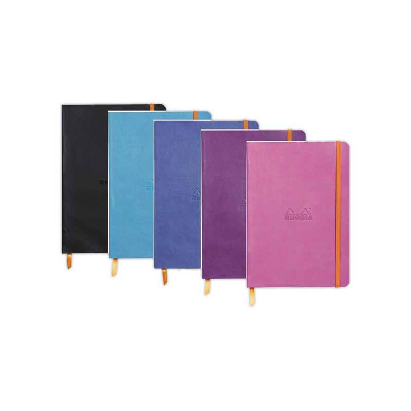 Carnet broché Rhodiarama A5 160 pages,ligné, couverture souple violet  - Fiducial