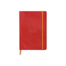 Carnet broché Rhodiarama A5 160 pages,ligné, couverture souple rouge  - Fiducial