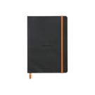 Carnet broché Rhodiarama A5 160 p,pointillés, couverture souple noire  - Fiducial