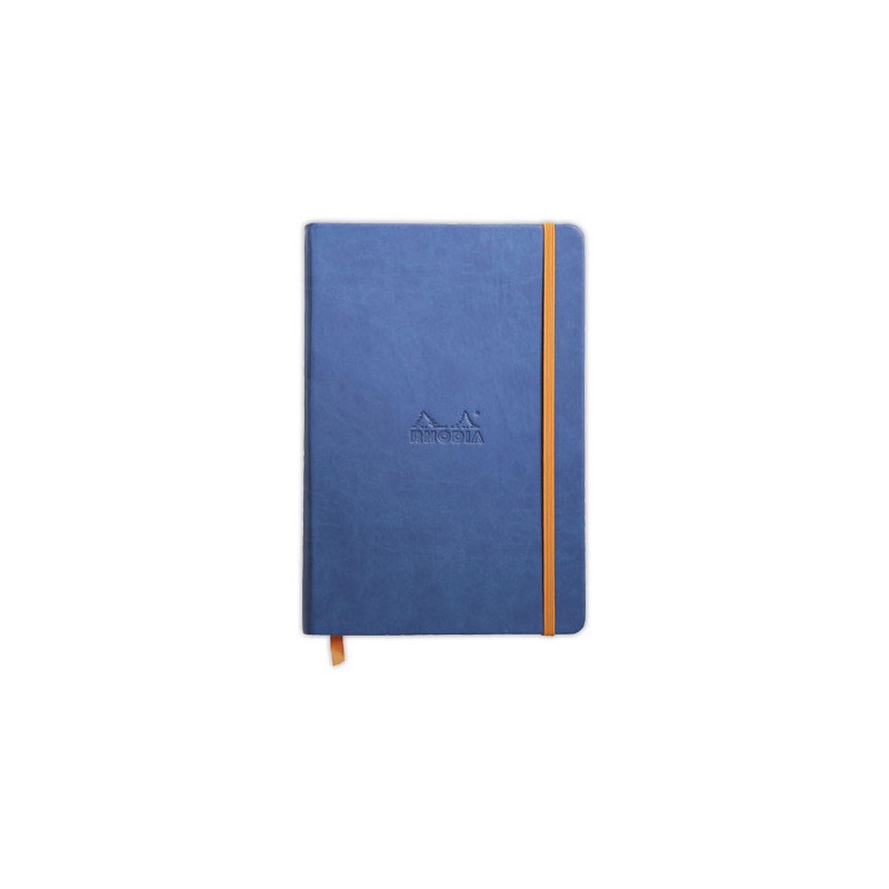 Carnet broché Rhodiarama A5 192 pages,ligné, couverture rigide bleue  - Fiducial