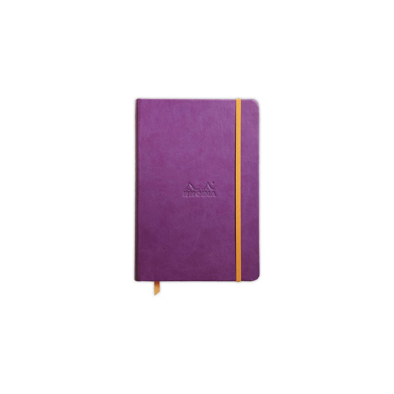 Carnet broché Rhodiarama A5 192 pages,ligné,couverture rigide violette  - Fiducial