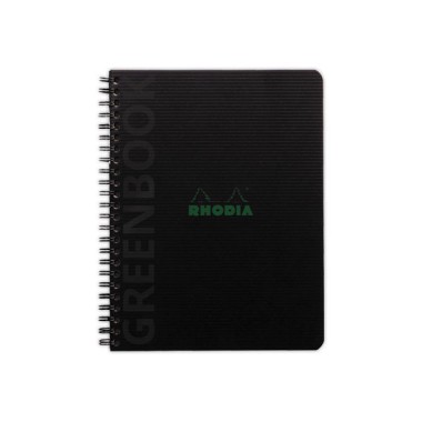 Cahier Rhodia polypropylène recyclé 160 pages A5+ 5x5. Noir  - Fiducial