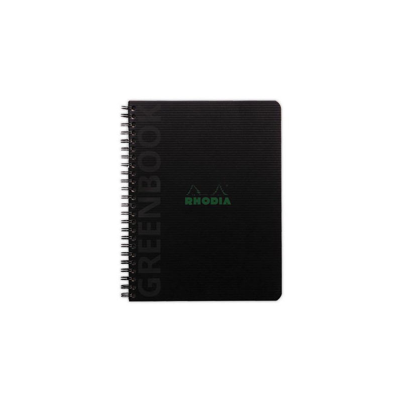 Cahier Rhodia polypropylène recyclé 160 pages A5+ 5x5. Noir  - Fiducial