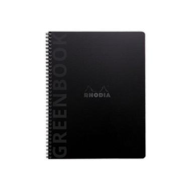 Cahier Rhodia polypropylène recyclé 160 pages A4+ Ligné. Noir  - Fiducial