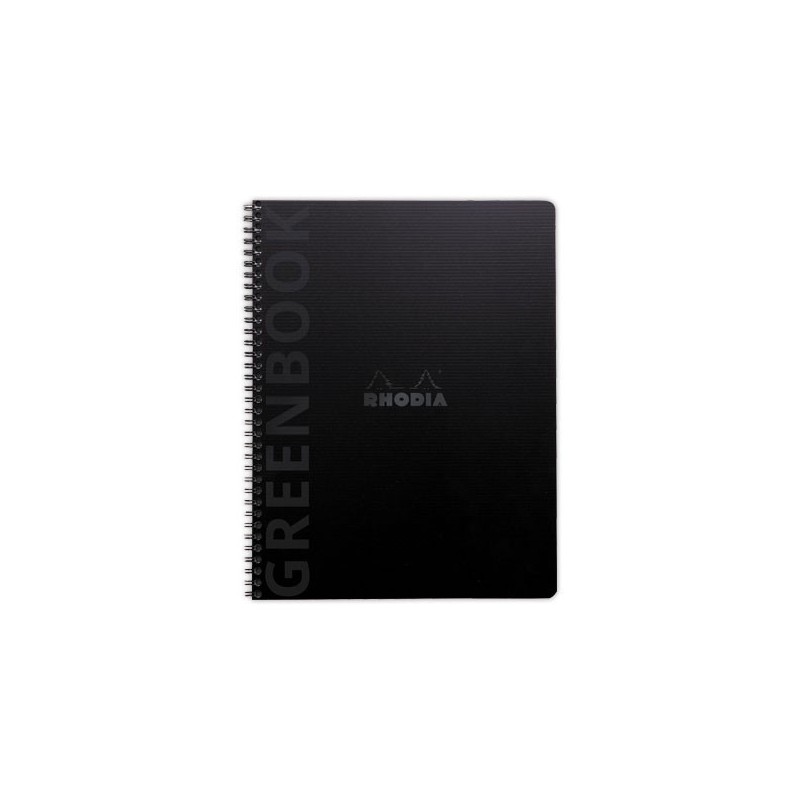 Cahier Rhodia polypropylène recyclé 160 pages A4+ Ligné. Noir  - Fiducial