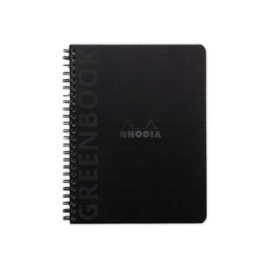 Cahier Rhodia polypropylène recyclé 160 pages A5+ Ligné. Noir  - Fiducial