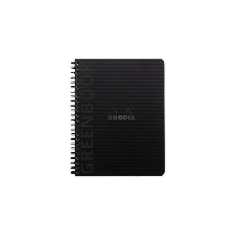 Cahier Rhodia polypropylène recyclé 160 pages A5+ Ligné. Noir  - Fiducial