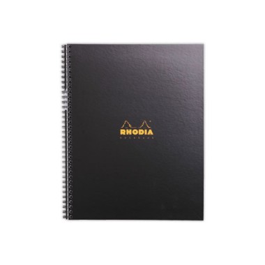 Cahier couverture carton 160 pages A4+5x5. Noir  - Fiducial