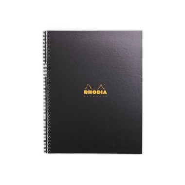 Cahier couverture carton 160 pages A4+ligné. Noir  - Fiducial