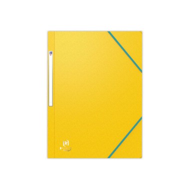 Chemises 3 rabats à élastiques OXFORD Bicolor Recyc+ format A4 - Jaune  x10 - Fiducial