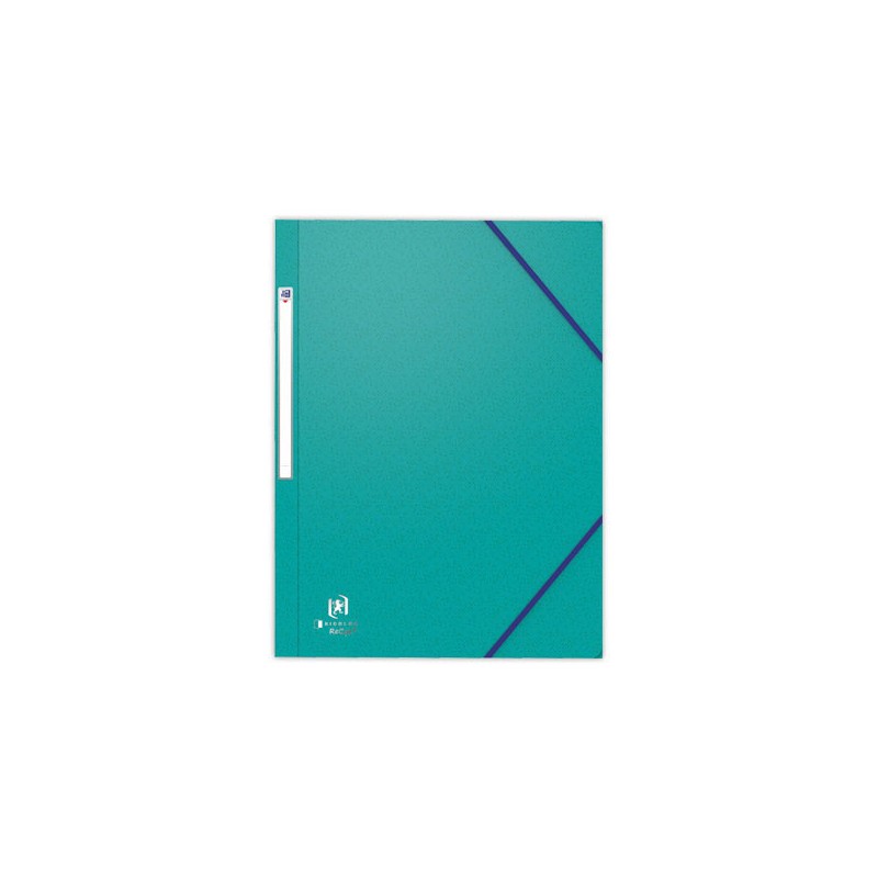 Chemises 3 rabats à élastiques OXFORD Bicolor Recyc+ format A4 - Vert  x10 - Fiducial
