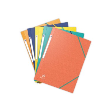 Chemises 3 rabats à élastiques OXFORD Bicolor Recyc+ Assorti 5couleurs  x10 - Fiducial