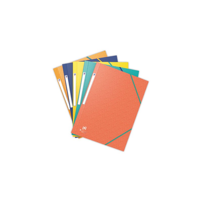 Chemises 3 rabats à élastiques OXFORD Bicolor Recyc+ Assorti 5couleurs  x10 - Fiducial