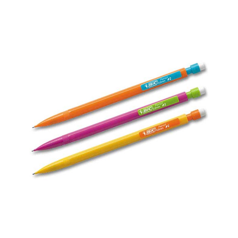 Porte-mines BIC Matic corps coloris assortis - Mines 0,9 mm  x12 - Fiducial