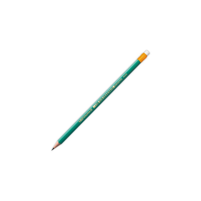 Crayons graphite Bic évolution 655HB bout gomme  x12 - Fiducial