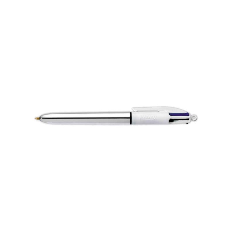 Stylo BIC 4 couleurs corps Shine Argent  - Fiducial