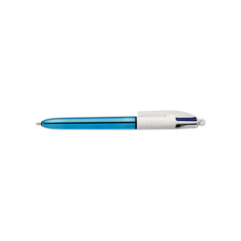 Stylos billes 4 couleurs corps Shine Blue  - Fiducial