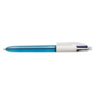Stylos billes 4 couleurs corps Shine Blue  - Fiducial