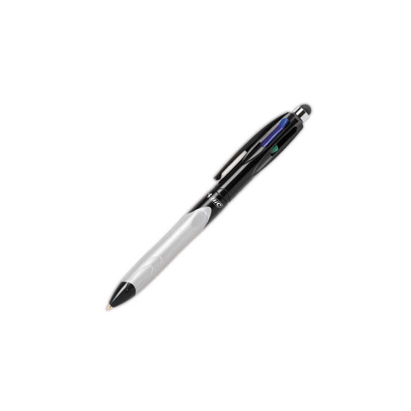 Stylo-stylet 4 couleurs BIC avec grip  - Fiducial