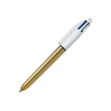 Stylo bille 4 couleurs corps Shine Or  - Fiducial