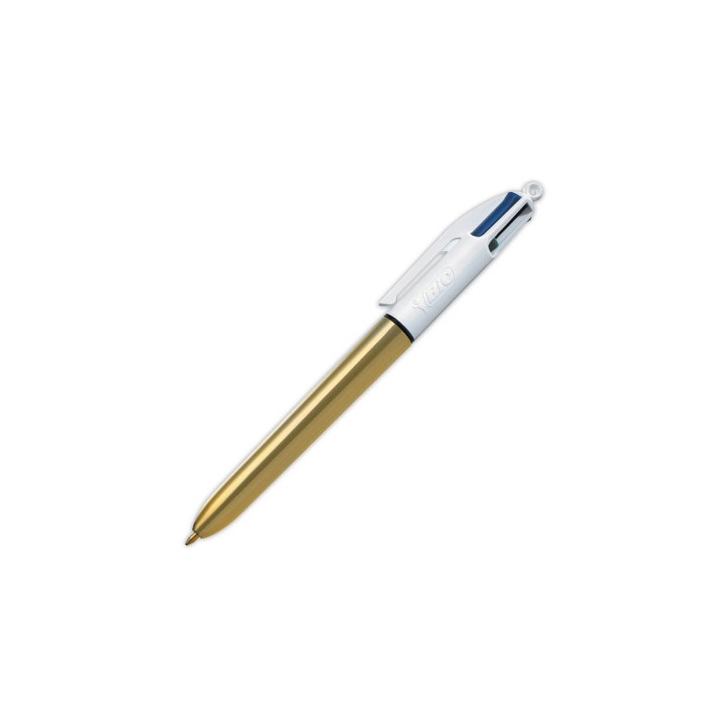Stylo bille 4 couleurs corps Shine Or  - Fiducial