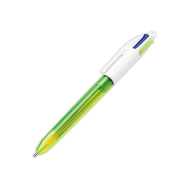 Stylo BIC 4 Couleurs + un surligneur fluo intégré  - Fiducial