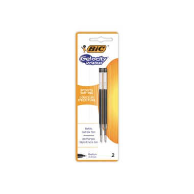 Recharges pour BIC Gel-ocity Quick Dry. Noir  x2 - Fiducial