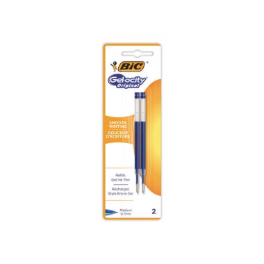 Recharges pour BIC Gel-ocity Quick Dry. Bleu  x2 - Fiducial