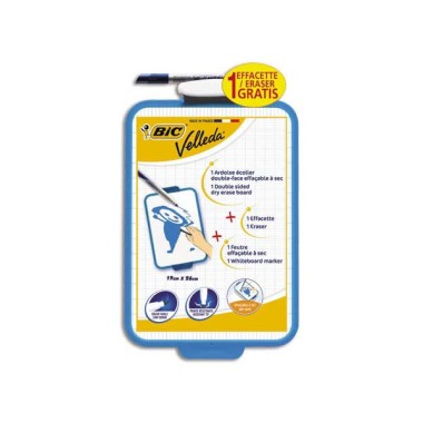 Ardoise double face VELLEDA effacable à sec, 19x26 cm -  - Fiducial