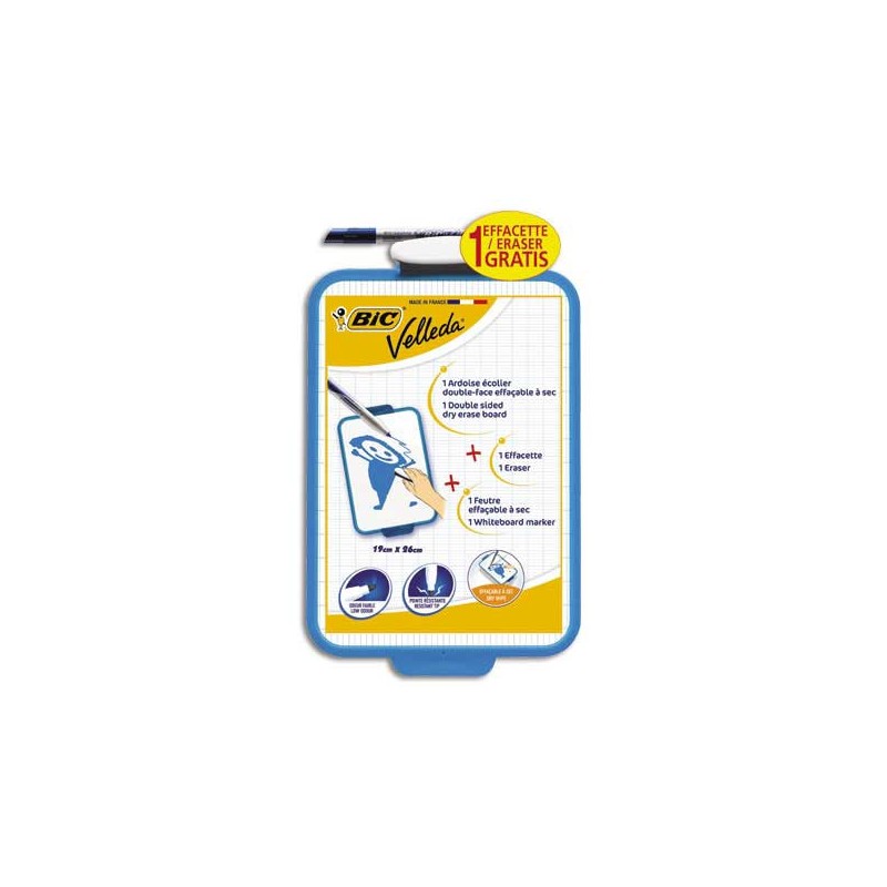 Ardoise double face VELLEDA effacable à sec, 19x26 cm -  - Fiducial