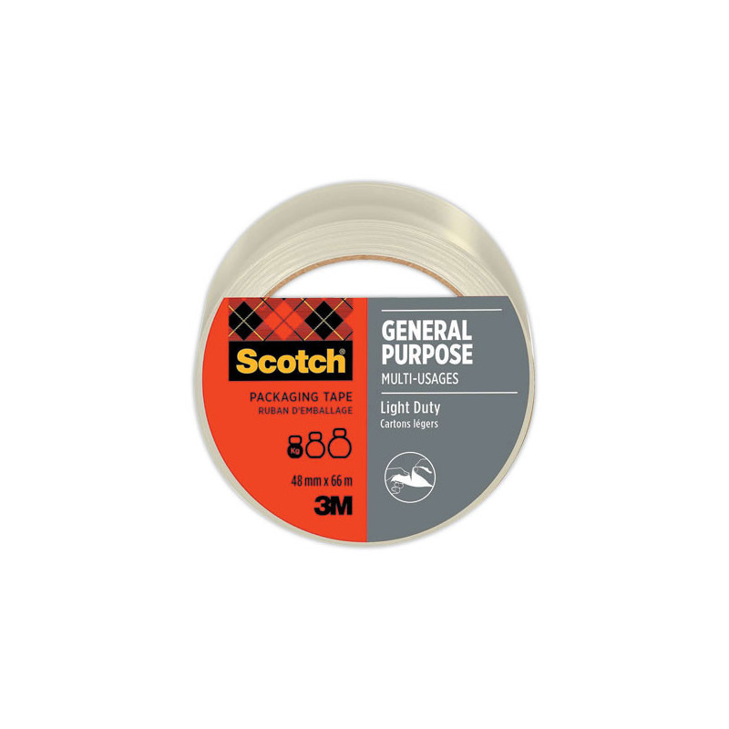 Ruban d'emballage Scotch® GENERAL PURPOSE 48 mm x 66 m Transparent  - Fiducial