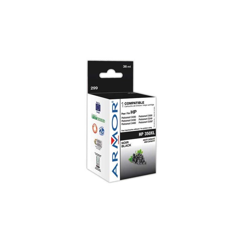 Cartouche d'encre ARMOR noire compatible HP CB336E  - Fiducial