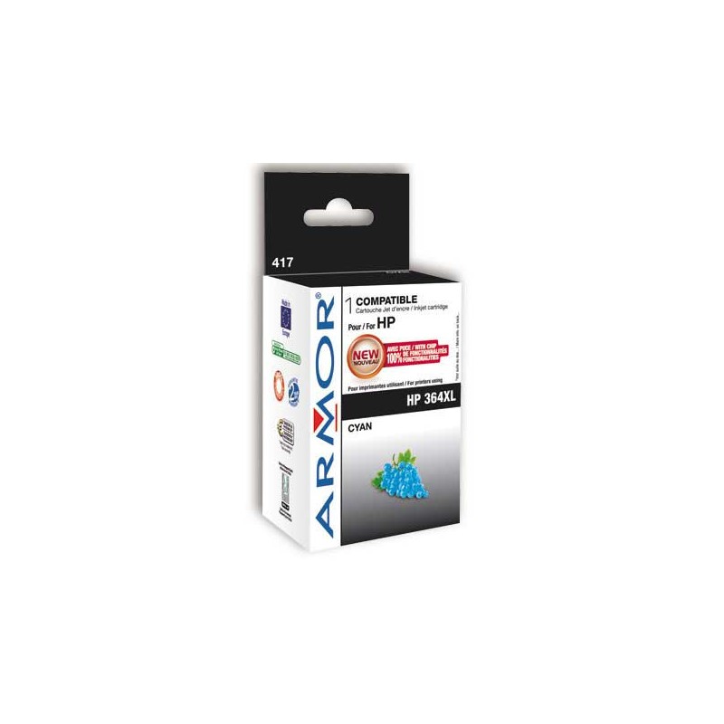 Cartouche d'encre ARMOR cyan compatible HP 364XL  - Fiducial