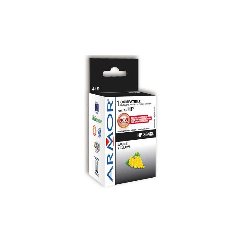 Cartouche d'encre ARMOR jaune compatible HP 364XL  - Fiducial