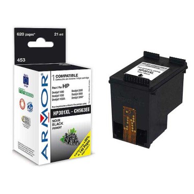 Cartouche d'encre ARMOR noire compatible HP 301XL  - Fiducial