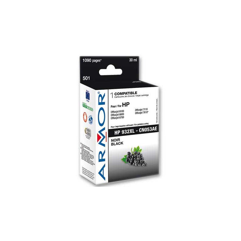 Cartouche d'encre ARMOR noire compatible HP 932XL  - Fiducial