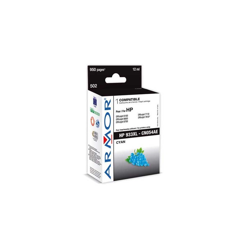 Cartouche d'encre ARMOR cyan compatibleHP 933XL  - Fiducial